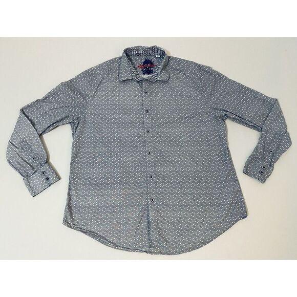 Robert Graham Other - Robert Graham Mens XL Gray Long Sleeve Button Down‎ Flip Cuff Geometric